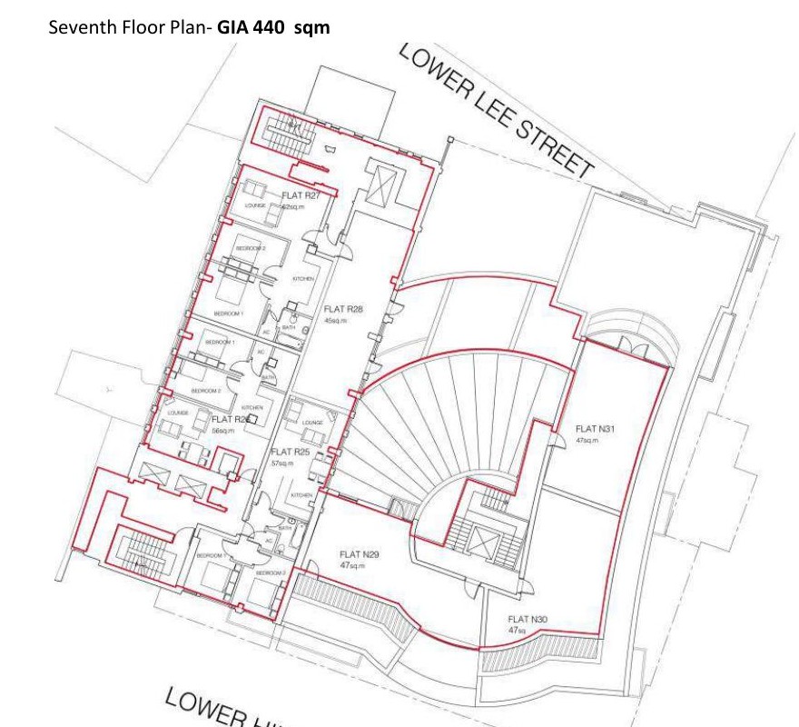Scheme seventh floor plan