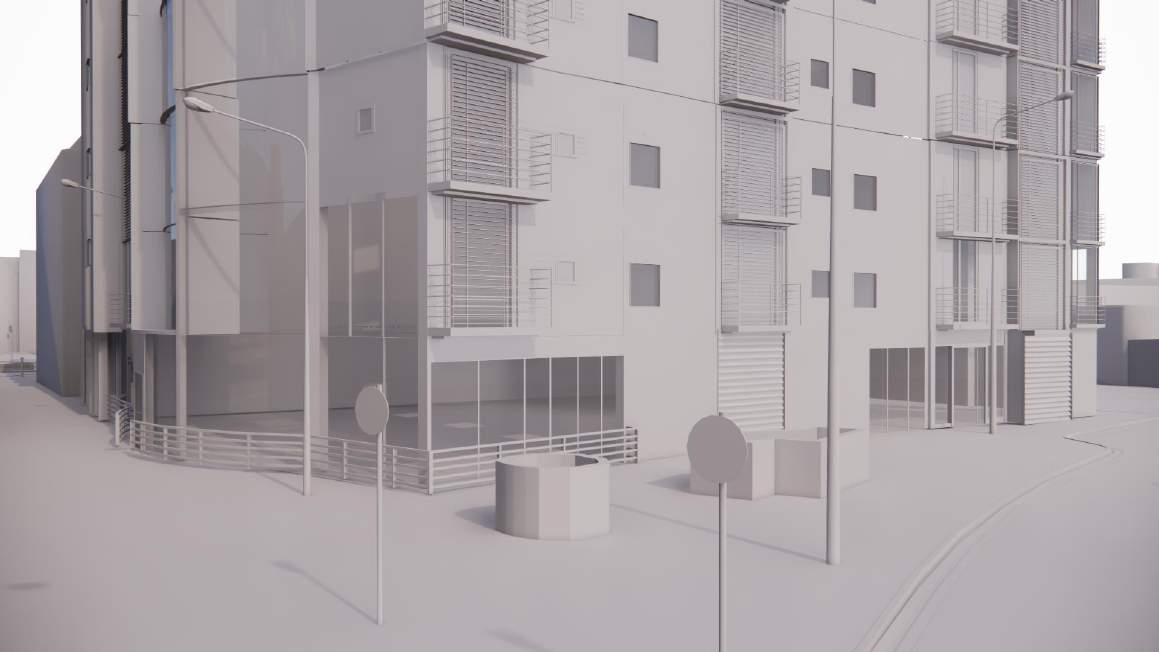 Illustrative 3D model of the approved Crown House scheme, street-level aspect