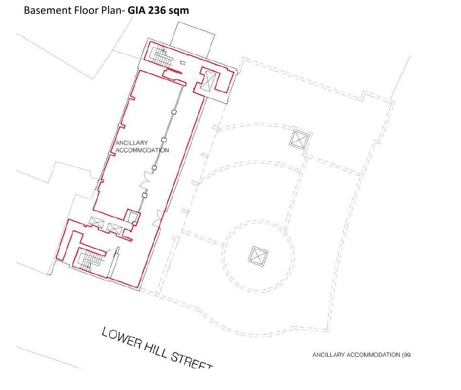 Scheme basement floor plan, ancillary accommodation