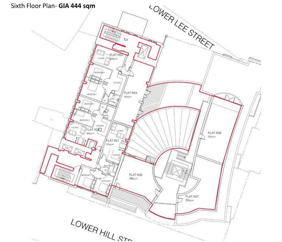 Scheme sixth floor plan