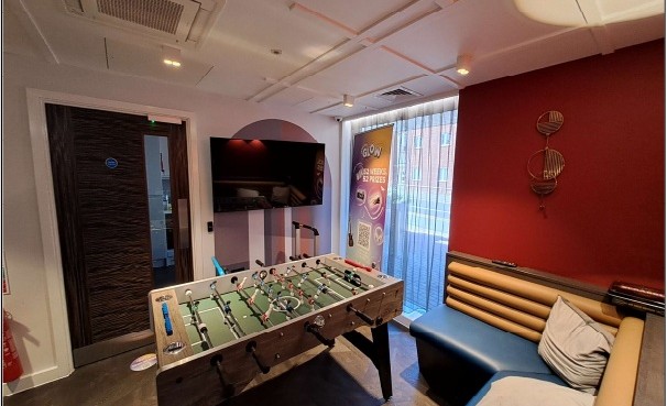 Games and common room with table football and seating