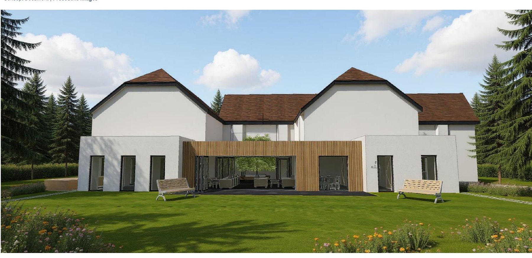 Architect concept visual of the proposed care home extension and gardens
