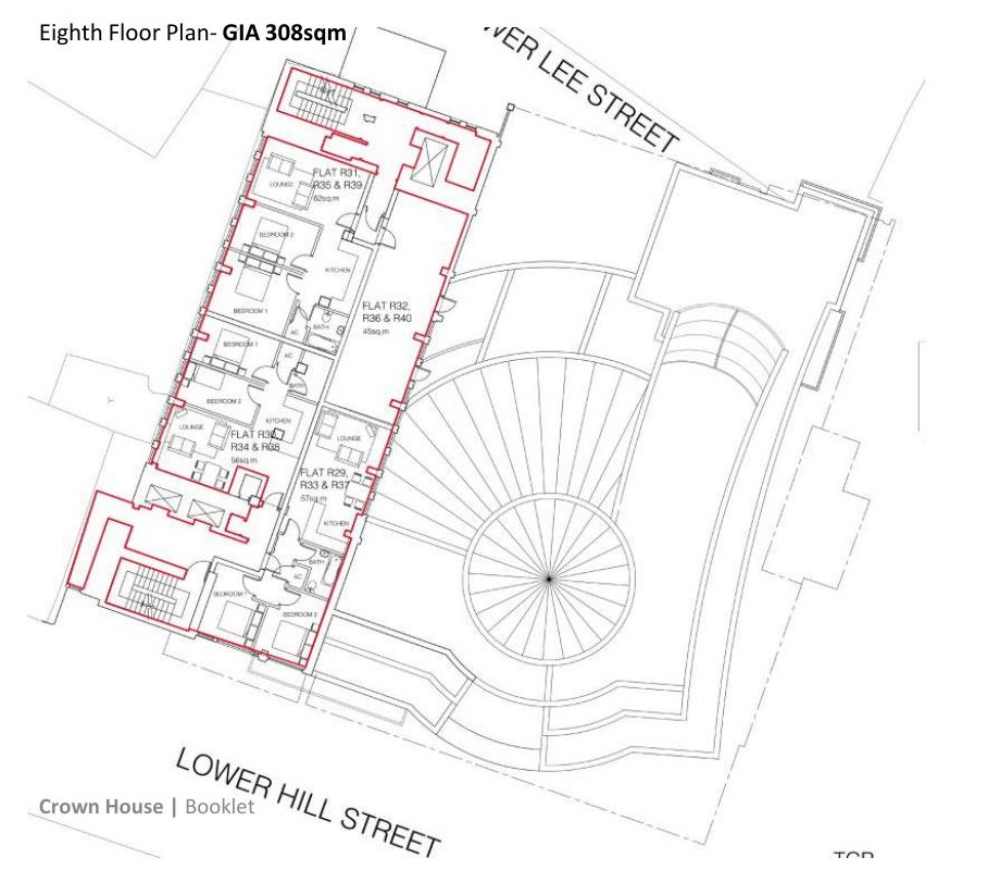 Scheme eighth floor plan